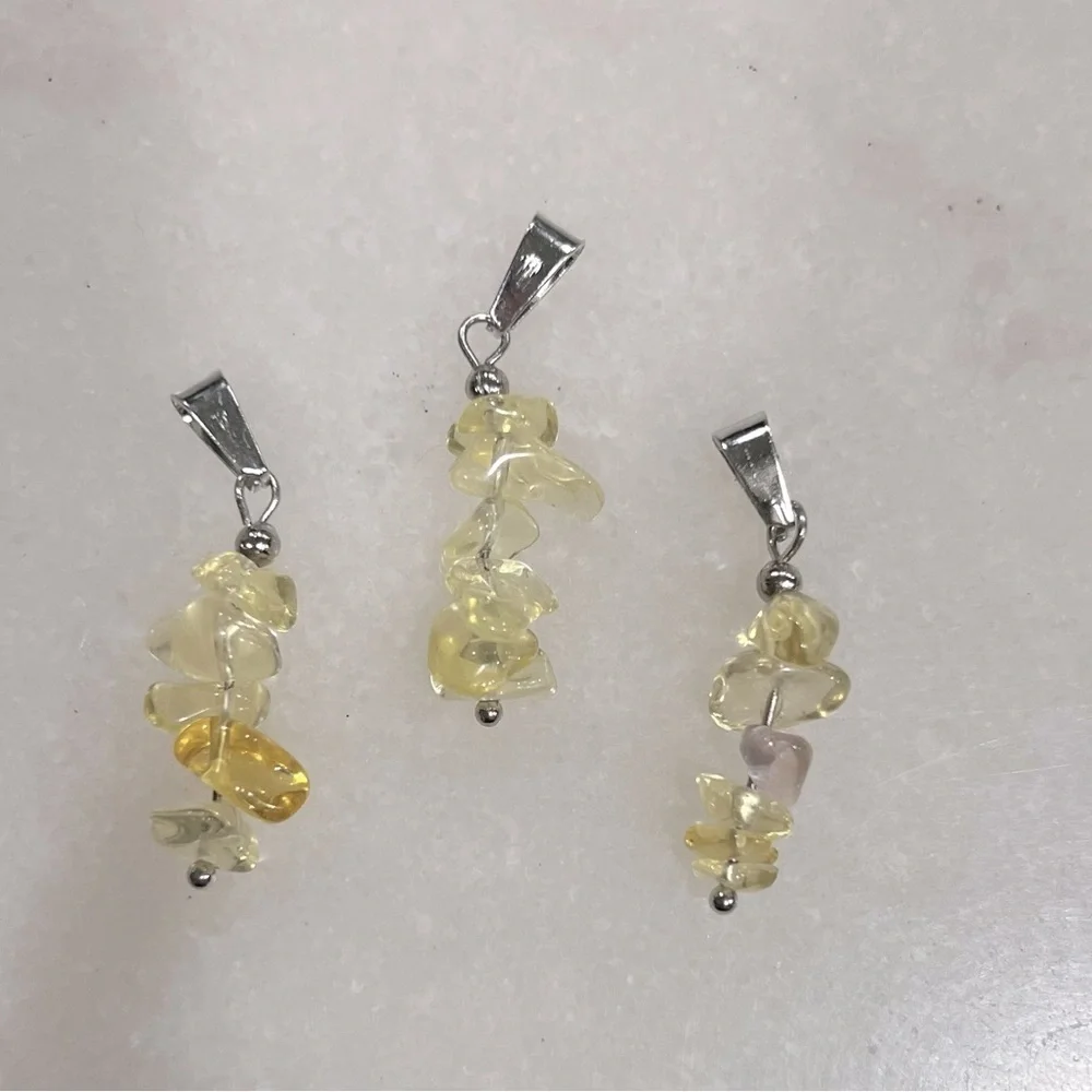 Stack Stone Gemstone Crystal Chip Pendant